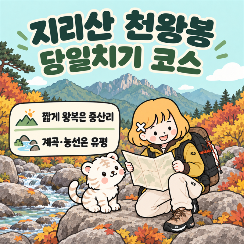 지리산 천왕봉 당일치기 대원사 코스, 중산리 최단코스와 거리·시간 비교