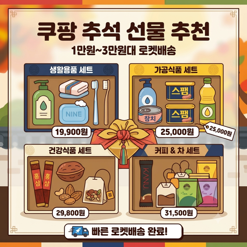 쿠팡 추석 선물 추천｜1만원~3만원대 빠른배송·포장·가격 확인하는 방법