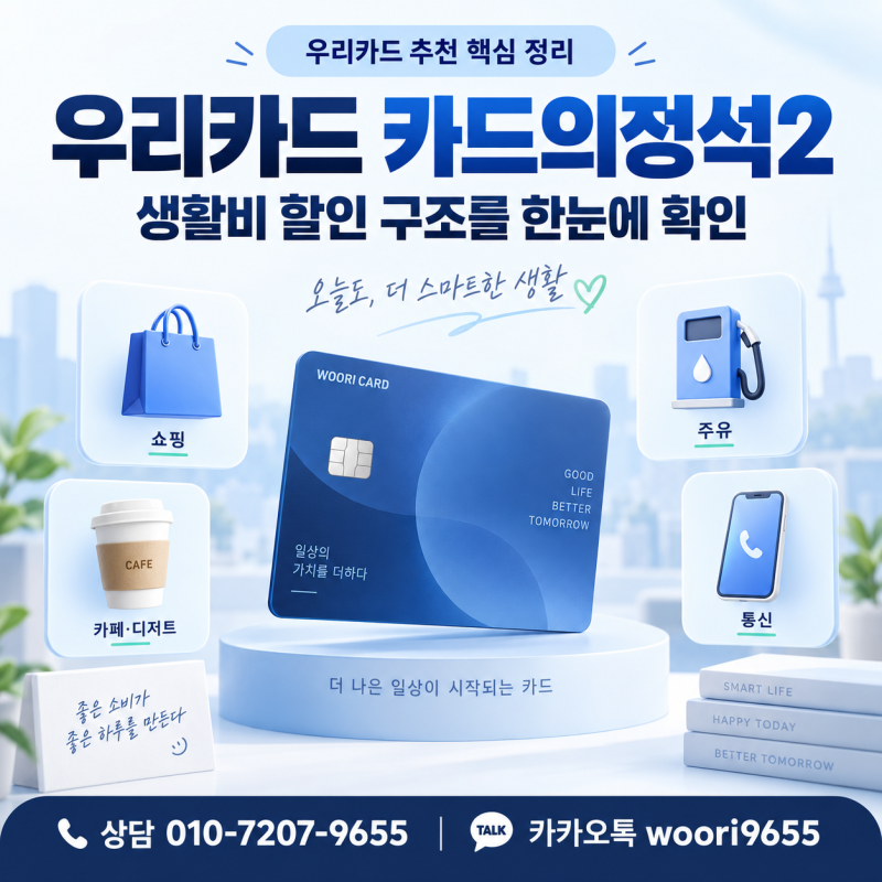 우리카드 추천 카드의정석2 전업종 1.2% 할인 구조와 분기 추가 혜택 정리