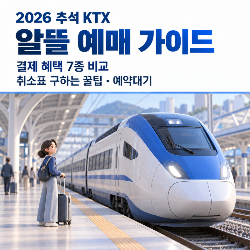 2026 추석 KTX 알뜰 예매 가이드: 할인혜택 총정리, 결제 혜택 7종 비교, 취소표·예약대기 방법 ....