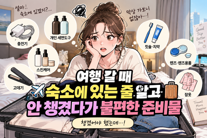 숙소에 없는 필수 여행 준비물 리스트 7가지