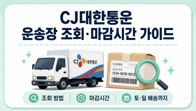 CJ대한통운 택배 운송장 조회 방법｜배송조회·마감시간·토요일 배송 총정리