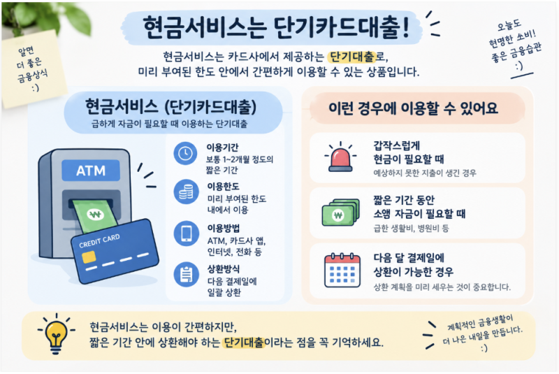 카드론과 현금서비스 차이, 장기·단기카드대출 쉽게 비교하기