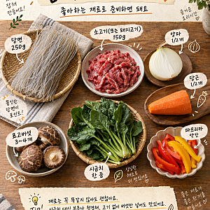 불지 않는 잡채 만드는 법, 당면 삶는 시간·양념 비율·볶는 순서까지