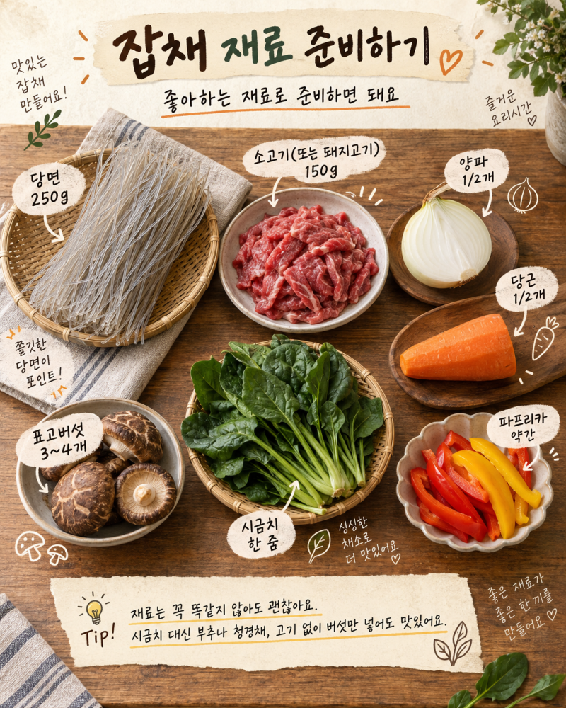 불지 않는 잡채 만드는 법, 당면 삶는 시간·양념 비율·볶는 순서까지