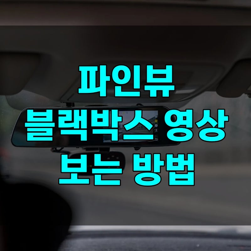 파인뷰 플레이어 다운로드 받는법부터 블랙박스 후방 영상까지 보는 방법