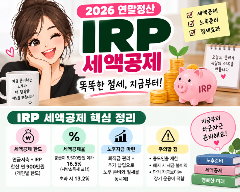 IRP 세액공제란? 2026 연말정산 전에 알아두면 좋은 개인형퇴직연금