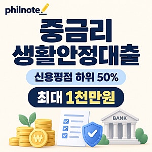 중금리 생활안정대출｜신용평점 하위 50%, 최대 1천만원·금리·신청방법