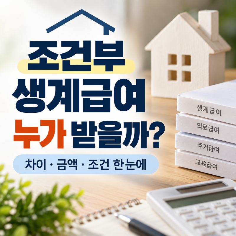 생계급여 조건부 수급자란? 일반 수급자 차이·금액·조건