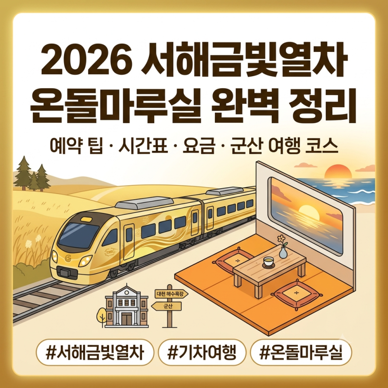 [2026 최신] 서해금빛열차 온돌방 티켓팅 팁 & 군산 당일치기 추천 코스