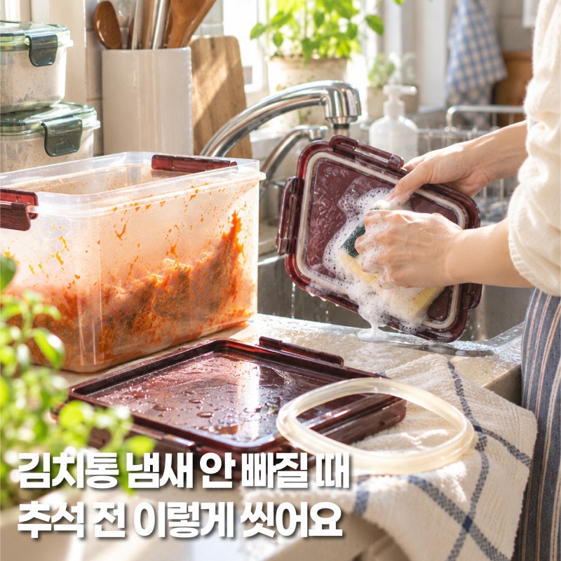 김치통냄새제거, 추석 음식 담기 전 냄새 밴 밀폐용기 씻는 법