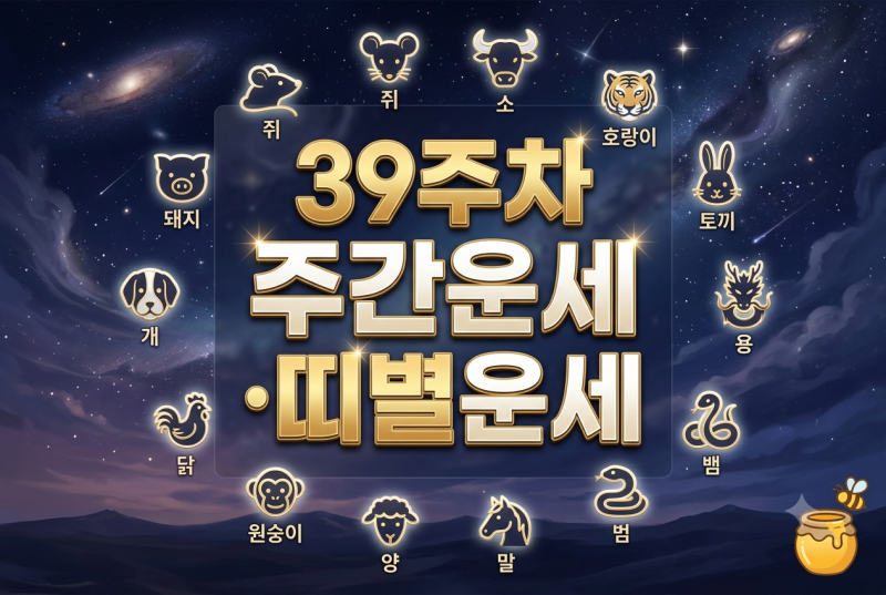 9월 21일(월) 39주차 주간운세ㅣ띠별운세 총정리 - 꿀단지