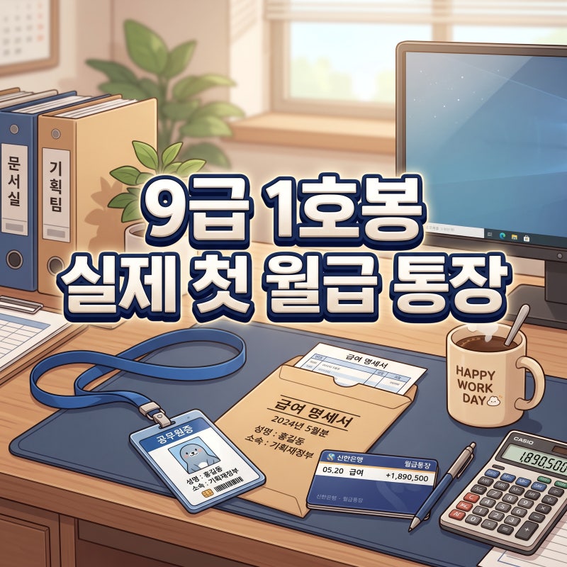 9급 공무원 월급 1호봉 세전 세후 차이와 초과근무 수당 반영