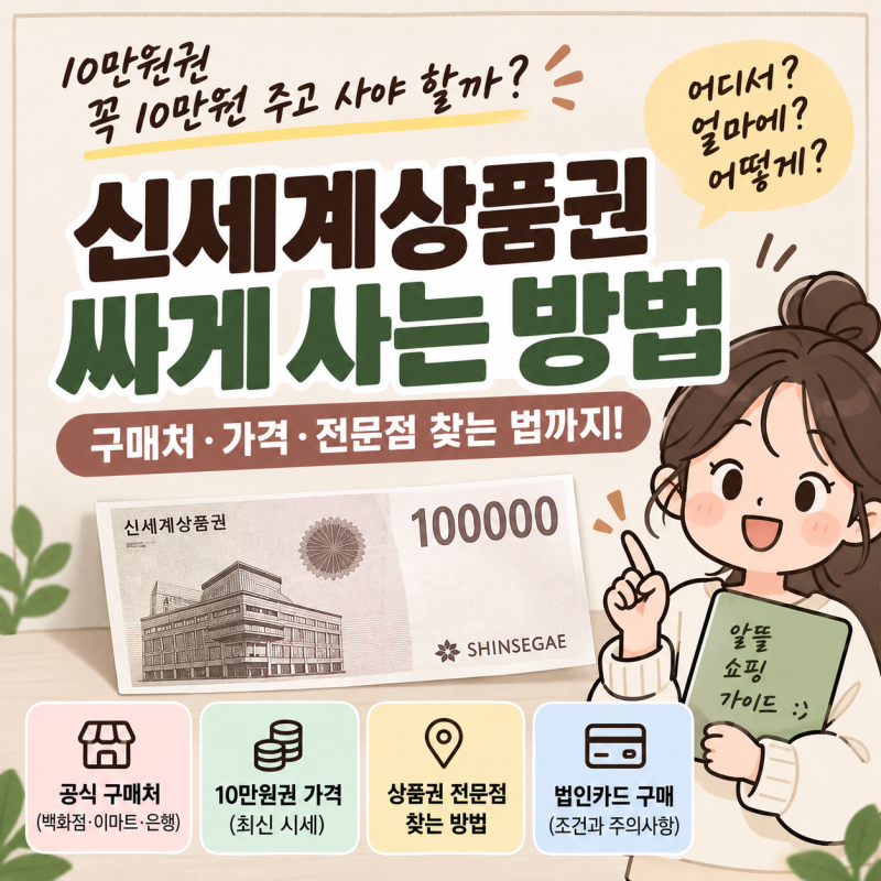 신세계상품권 싸게 사는 방법, 10만원권은 어디서 사야 저렴할까?