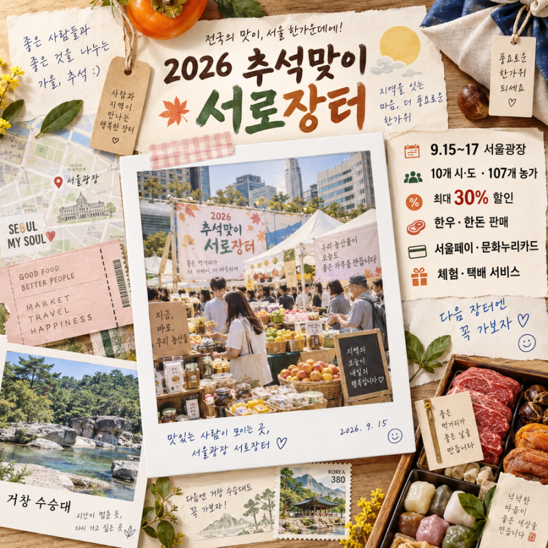 추석맞이 서로장터 17일까지 서울광장 특산물 최대 30% 할인