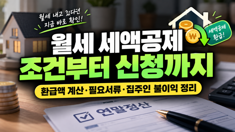 월세 세액공제 조건부터 신청 방법까지｜조건·기준·환급액·서류 한 번에 정리