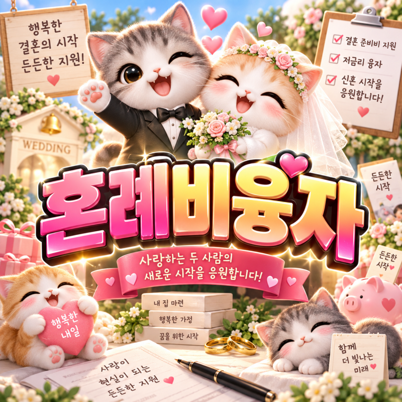 2026 혼례비융자 최대 2000만원 이자 최대 3%p 지원 연 1.5% 저금리 혜택까지!
