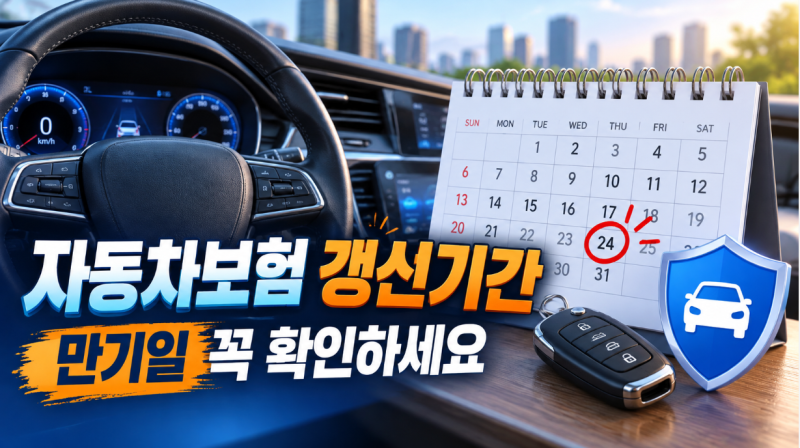 자동차보험 갱신기간 언제? 갱신 날짜·하루차이·안하면 생기는 불이익 총정리