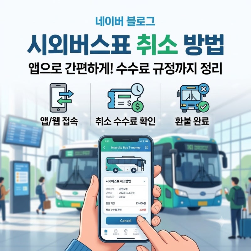 시외버스표 취소방법｜출발 전·후 수수료 얼마나 낼까?