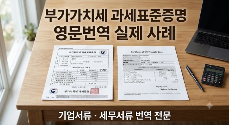 부가가치세 과세표준증명 영문번역, 번역공증은 어떻게 진행할까? 실제 사례로 정리