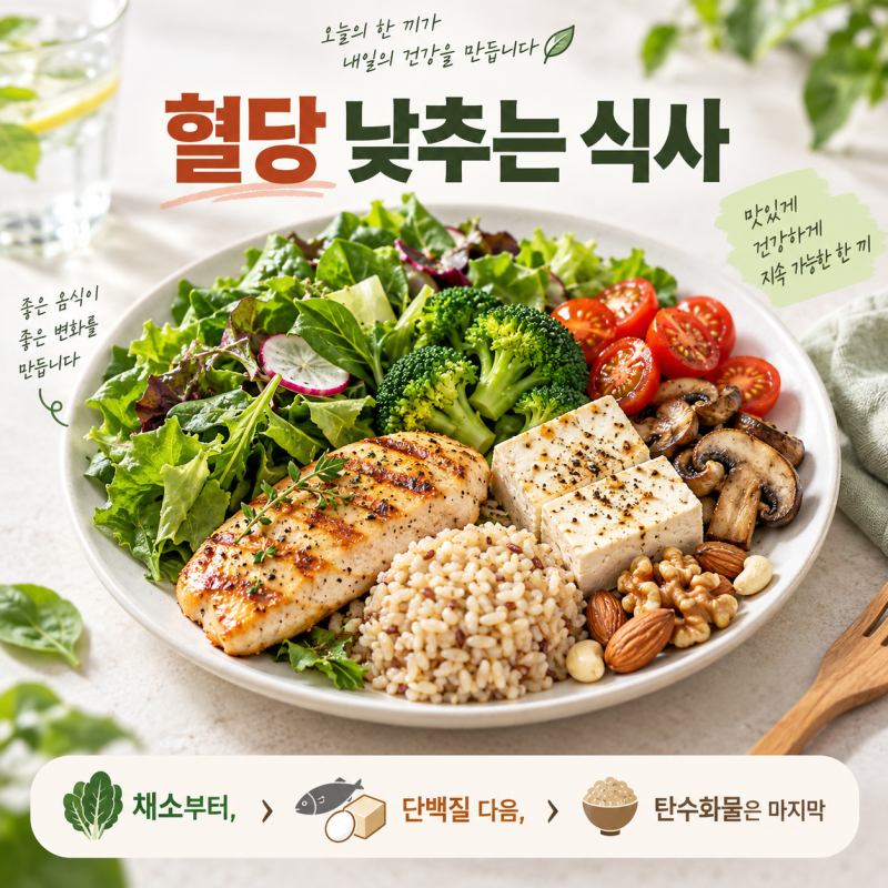 혈당 낮추는 방법, 채소부터 먹는 혈당 스파이크 줄이는 식사법과 혈당관리 식단