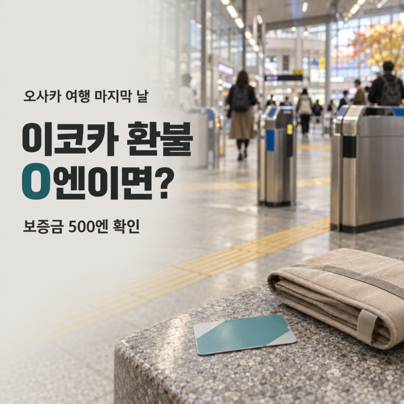 이코카 환불, 잔액 0엔이면 보증금 500엔 전부 받을까?