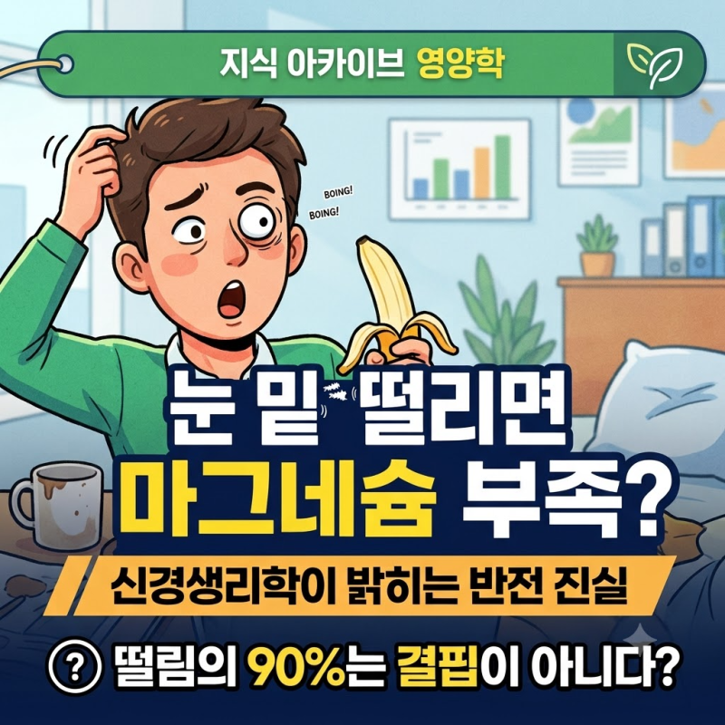 [지식 아카이브] 눈 밑이 파르르 떨리면 마그네슘 부족? 신경생리학이 밝히는 반전 진실