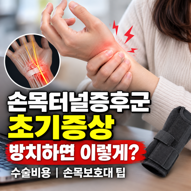손목터널증후군 초기증상 방치하면 이렇게? ( 수술비용 손목보호대 팁 )