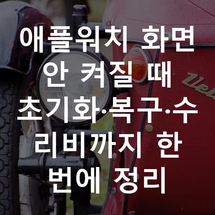 애플워치 화면 안 켜질 때 초기화·복구·수리비까지 한 번에 정리