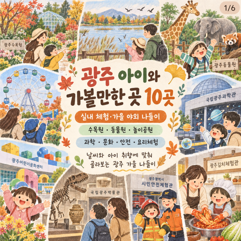 광주 아이와 가볼만한 곳 10곳｜실내 체험·가을 야외 나들이