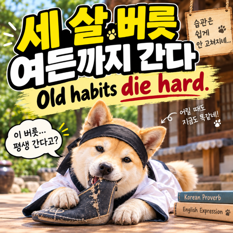 세 살 버릇 여든까지 간다 영어로? Old habits die hard 뜻과 예문