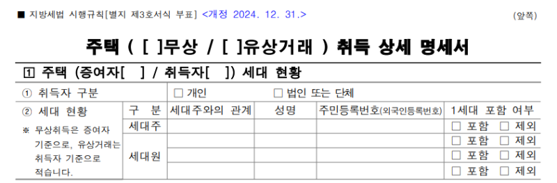 세대분리와 동시에 취득세 신고하고 셀프등기하기