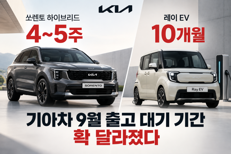 기아차 9월 출고 대기 기간 확 달라졌다, 쏘렌토 한 달인데 레이 EV 10개월