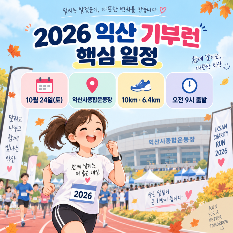 2026 익산 기부런 일정·참가비｜10월 24일 10km·6.4km, 천만송이 국화축제까지