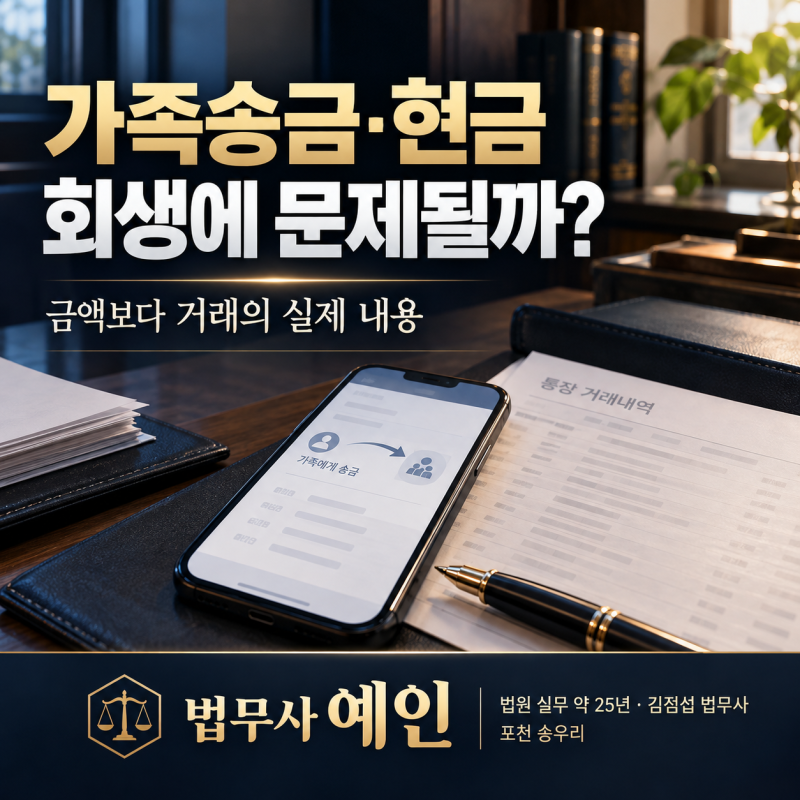 개인회생 통장내역, 가족송금과 현금인출은 어떻게 설명할까요?