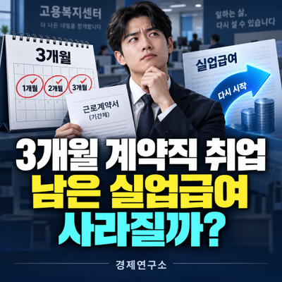 실업급여 받다가 3개월 단기 계약직 취업하면 남은 6개월 사라질까? 재실업신고 기준