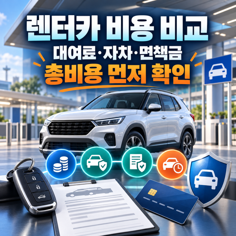 렌터카 비용 비교｜대여료보다 자차보험·면책금·휴차료 먼저 확인