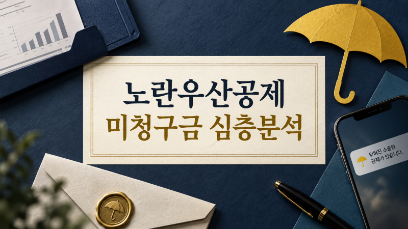 노란우산공제 미지급 1,562억 원 왜 못 받았나 미청구 사유와 지금 받는 방법 심층 분석