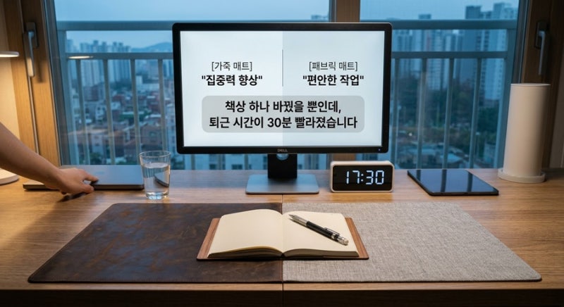 "책상 하나 바꿨을 뿐인데, 퇴근 시간이 30분 빨라졌습니다" (가죽 vs 패브릭 데스크 매트 솔직....