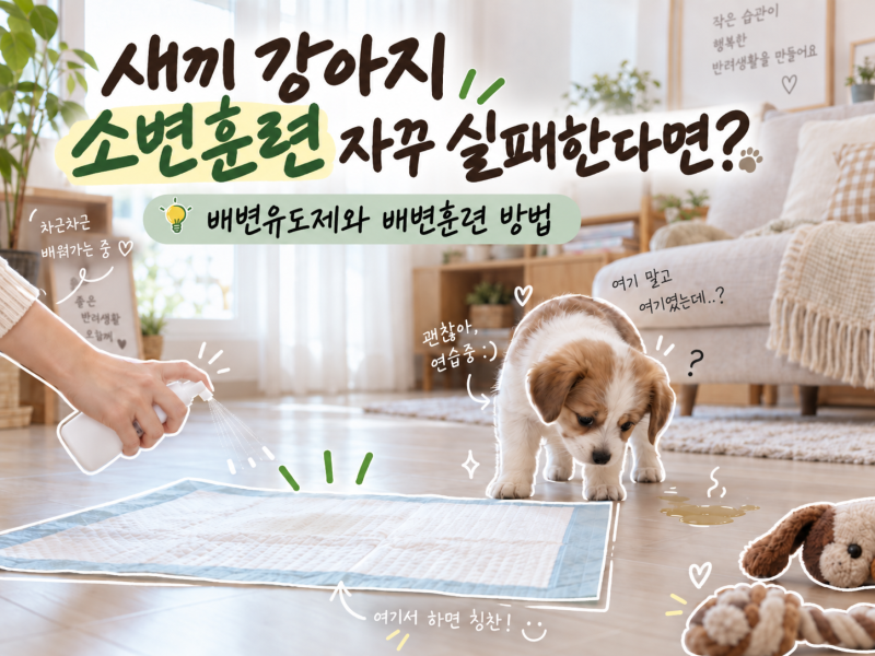 새끼 강아지 소변훈련 자꾸 실패한다면? 배변유도제 배변훈련 방법