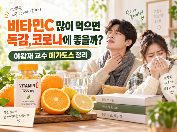 비타민C 많이 먹으면 독감, 코로나에 좋을까? 이왕재 교수 메가도스 정리