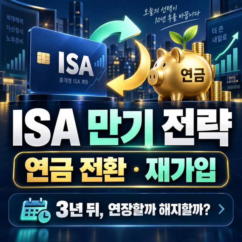 ISA 만기 해지 후 재가입 절차: 연금저축 3,000만원 전환과 풍차돌리기 전략