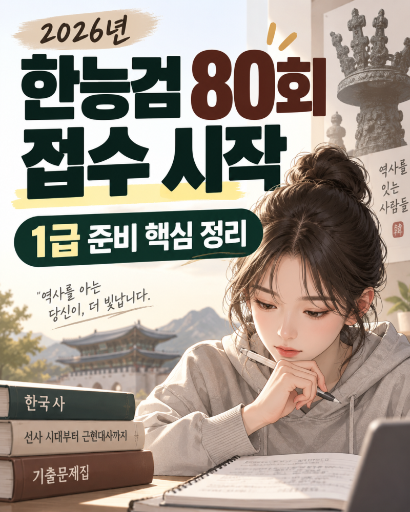 2026 한능검 80회 접수 시작, 1급 준비한다면 지금 확인할 10가지