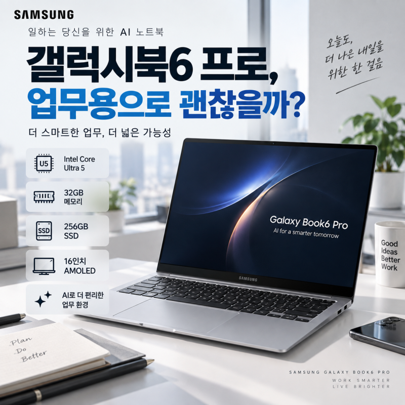 갤럭시북6 프로 NT960XJG-K52A, 업무용 AI 노트북으로 어떤 점이 좋을까?