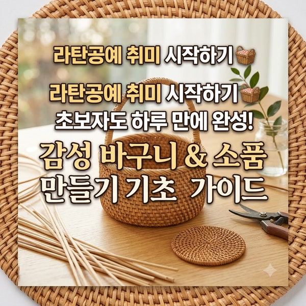 라탄공예 취미 시작하기: 초보자도 하루 만에 완성하는 감성 바구니 & 소품 만들기 기초 완벽....