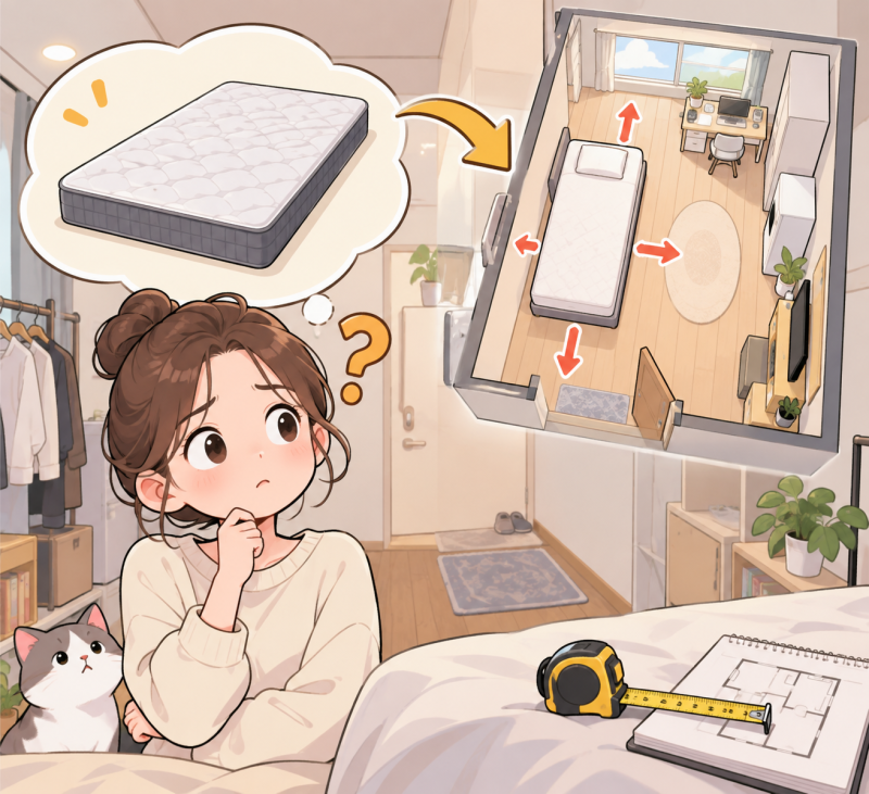 슈퍼싱글 매트리스 원룸에 놓으려면 최소 방 크기 얼마나 필요할까
