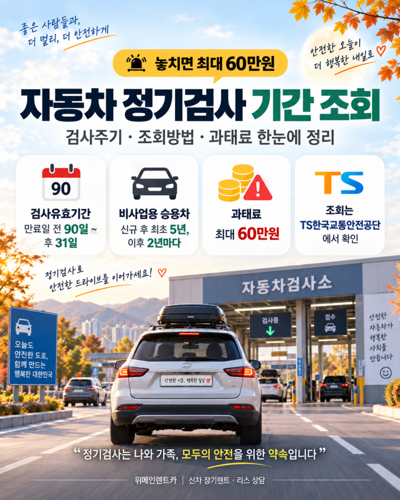 2026 자동차 정기검사 기간 조회 방법｜검사주기·과태료 최대 60만원 총정리