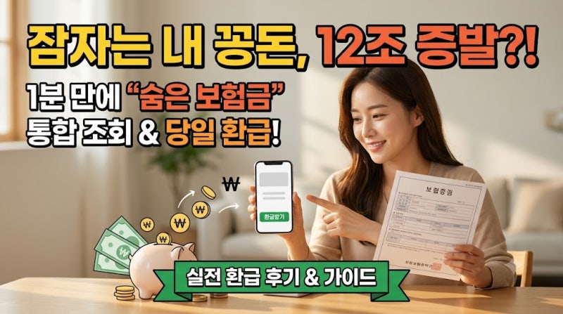 숨은 보험금 찾기 매년 12조가 증발? 내 계좌로 '꽁돈' 1분 만에 환급받는 완벽 가이드