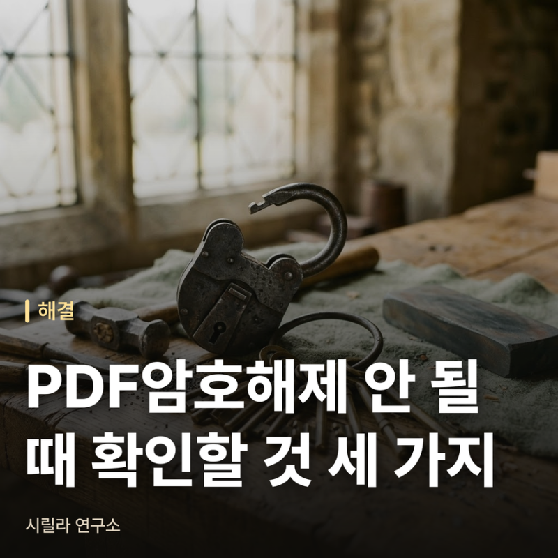 PDF암호해제 안 될 때 확인할 것 세 가지