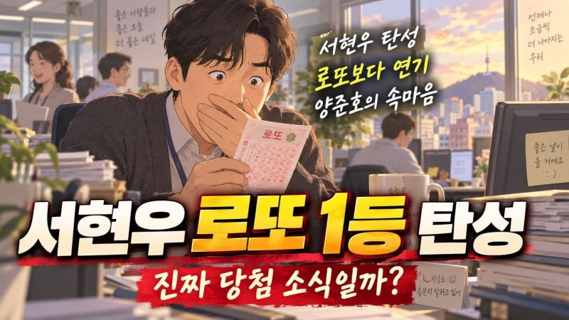 서현우 로또 1등 탄성, 실제 당첨 아닌 양준호 대리 연기력의 비밀